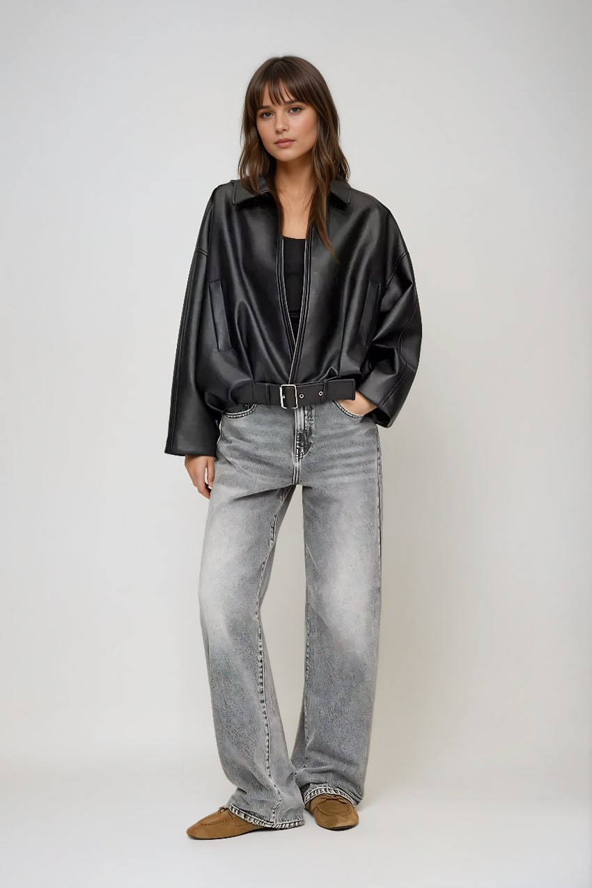 ROSIE | Leather Bomber Jacket