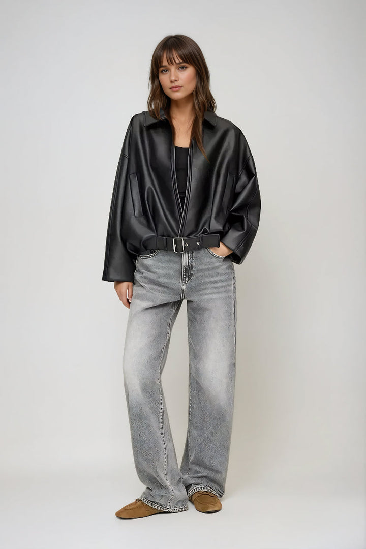 ROSIE | Leather Bomber Jacket