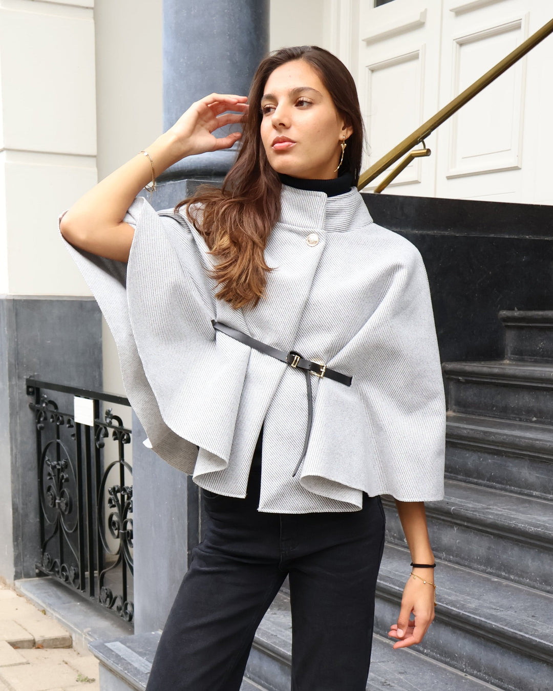 JADE | Elegant Cape Coat