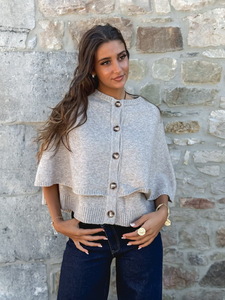 LUNA | Knit Cape Top